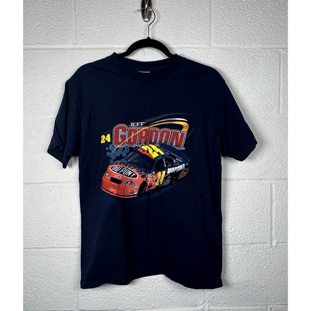 Vtg 2005 Jeff Gordon #24 DuPont NASCAR Faded Navy Racing Tee M Winners Circle